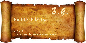 Buslig Gábor névjegykártya