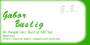 gabor buslig business card